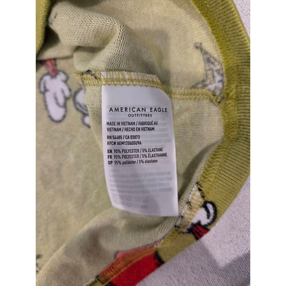 American Eagle Outfitters Grinch Lounge Shirt Size Medium Christmas Crop Top - Picture 2 of 3